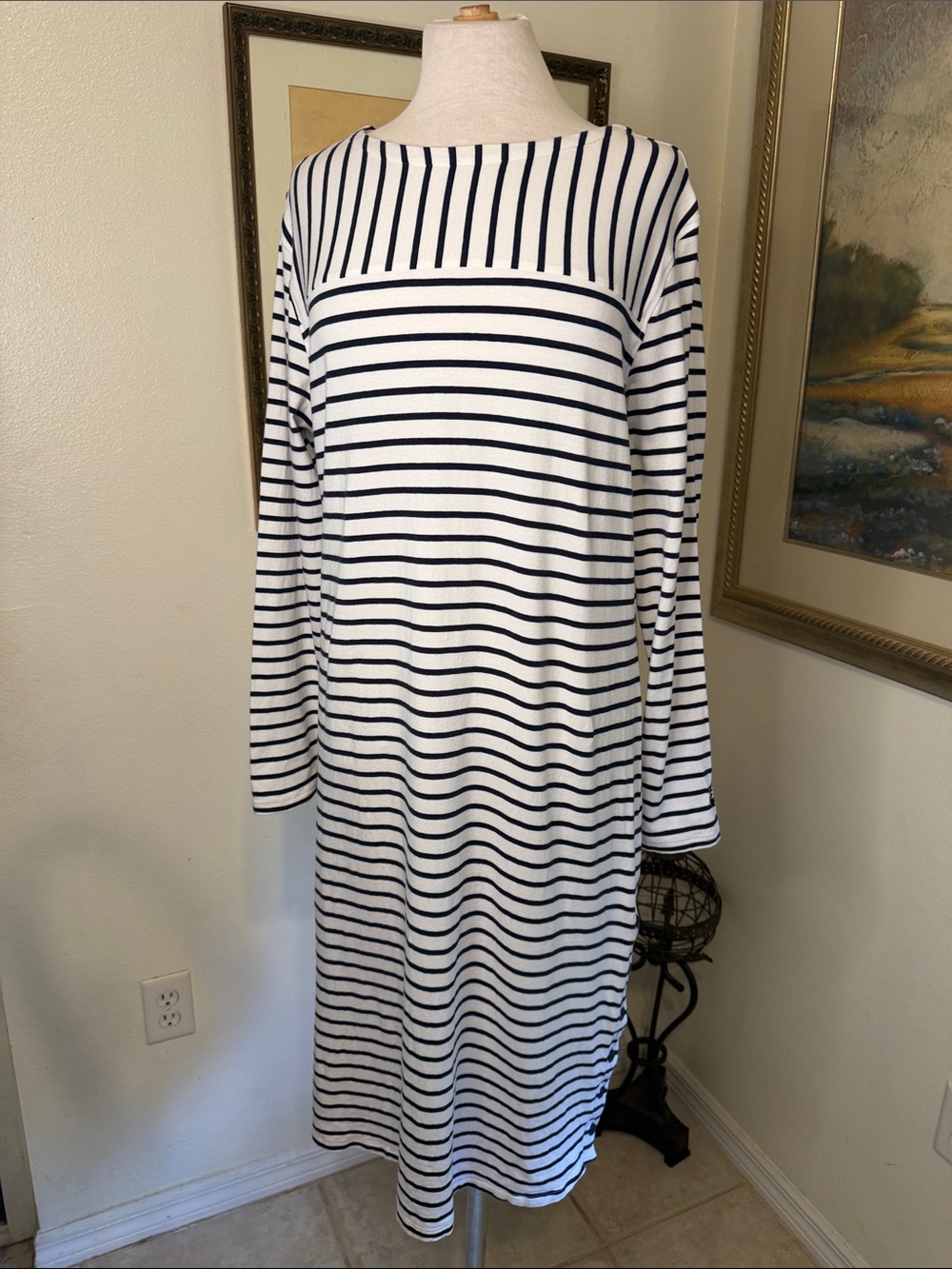 Coolibar Dress - Panorama Long Sleeve Striped Dress w/UPF 50+ Sun Protection LRG